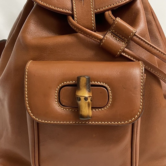 Vintage Gucci Bamboo Leather Mini Backpack - Picture 8 of 16